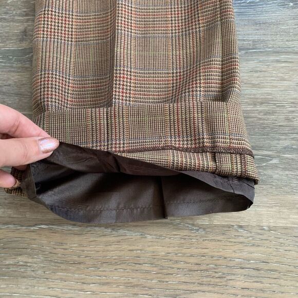 Pendleton wool pants City Trouser Glen style plaid brown size 8 - Picture 5 of 12